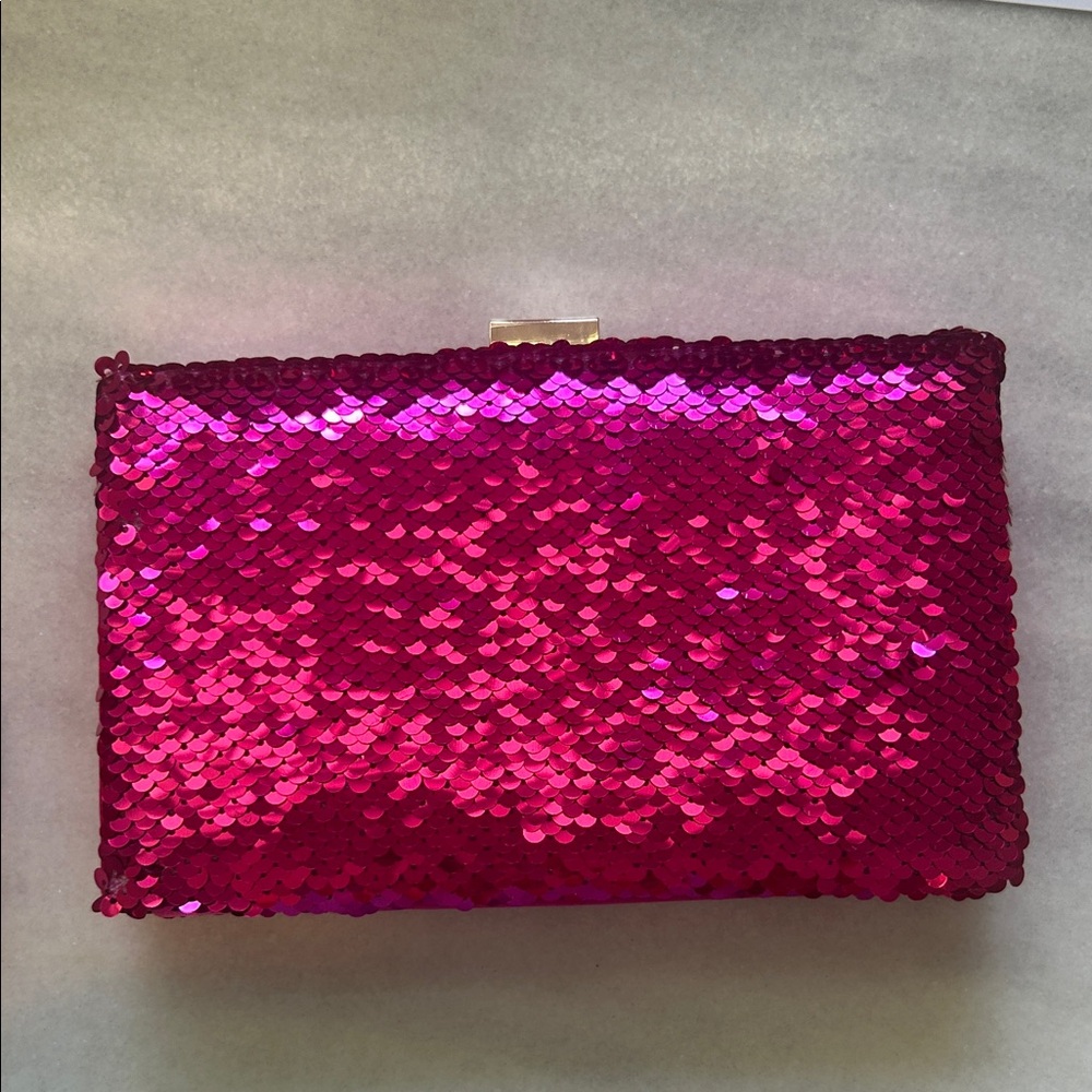 Ann Taylor Pink Sequin Clutch